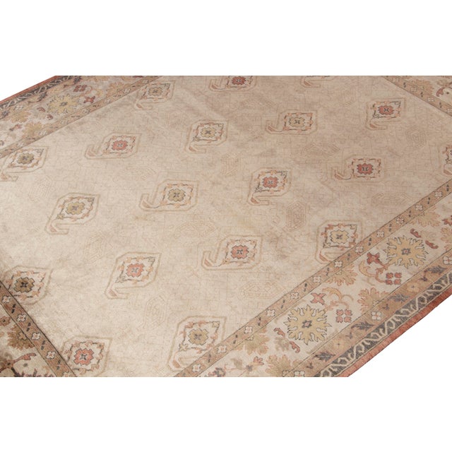 2010s Rug & Kilim’s Tribal Rug in Beige-Brown With Paisleys and Floral Patterns For Sale - Image 5 of 7