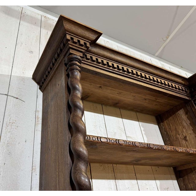 Early 20th Century Oak and Fir Wood-Paneled Bookcase For Sale - Image 5 of 18