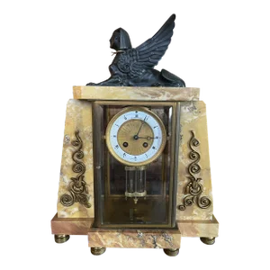 19th Century Siena Marble Mantel Clock