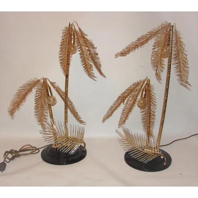 Gold Metal Table Lamps, 1960s, Set of 2 For Sale - Image 10 of 10