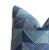 Custom-tailored designer pillow in a blue and white modern contemporary cotton fabric depicting a beautiful design. Same...