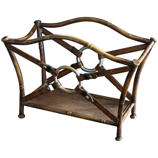 Magazine Rack in the Style of Jacques Adnet, Mid 20th Century For Sale - Image 9 of 9