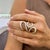 Ladies 18k White Gold Triple Swirl 5.00ctw Diamond Open Crossover Cocktail Ring, Size 8.5 For Sale In Houston - Image 6 of 6