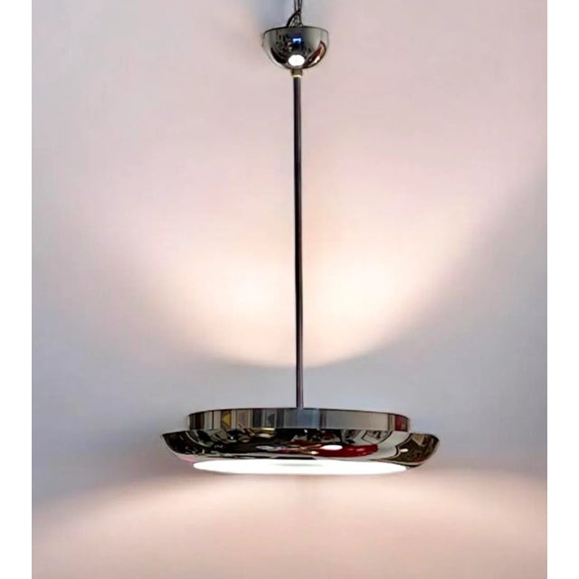Mid-Century Modern Bauhaus Modern UFO Pendant Light by Josef Hurka for Napako, 1950s For Sale - Image 6 of 10
