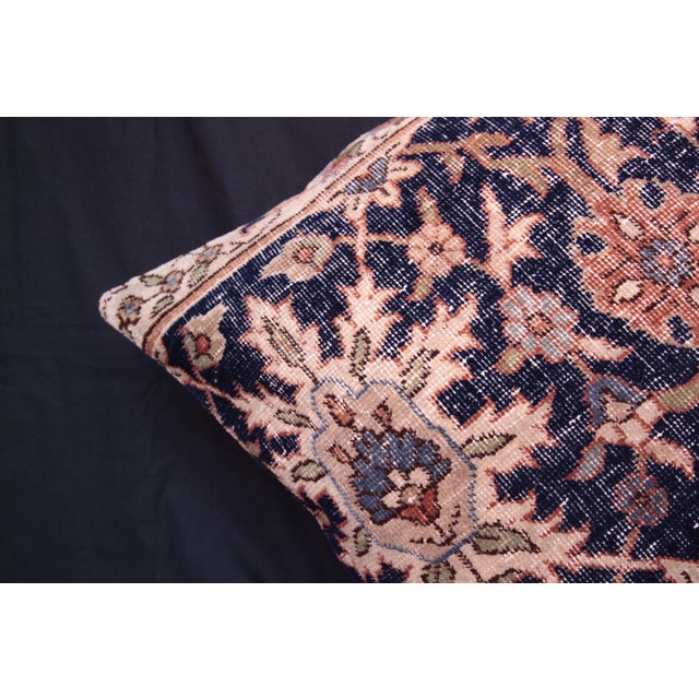 Navy Blue Handmade Vintage Navy-Blue Rug Pillow Cover -20'' X 20'' For Sale - Image 8 of 13