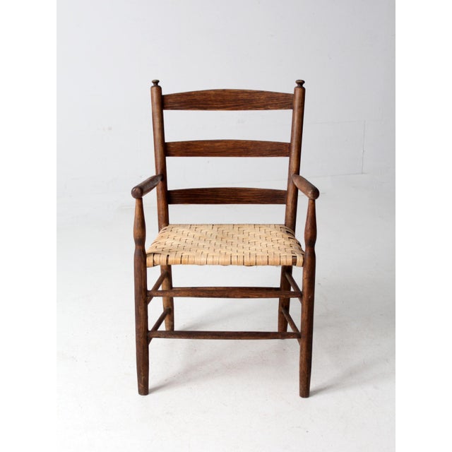 Antique Woven Seat Armchair For Sale - Image 9 of 11