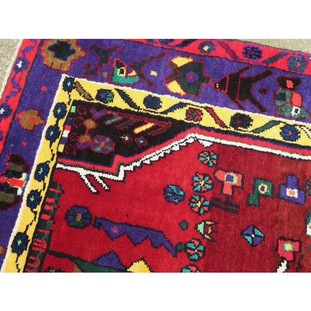 Textile Vintage Persian Hamadan Rug – Size: 4' 5" X 6' 7" For Sale - Image 7 of 10