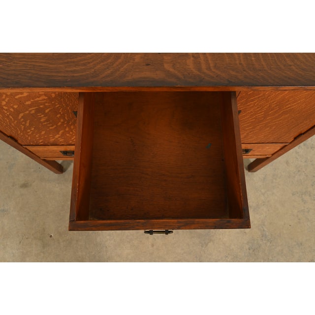 L. & J. G. Stickley Antique Mission Oak Arts & Crafts Sideboard, Circa 1910 For Sale - Image 10 of 17