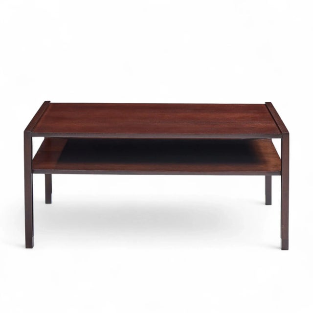 Wood Edward Wormley for Dunbar Mid Century Two Tier Coffee Table For Sale - Image 7 of 10