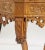 Cinnamon Antique English Hand-Carved Oak Wood Marble Top Continental Console Table For Sale - Image 8 of 12