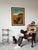 A striking 1970s Impressionist oil on canvas painting by Dhley, depicting a small group of horses gathered inside a rustic...