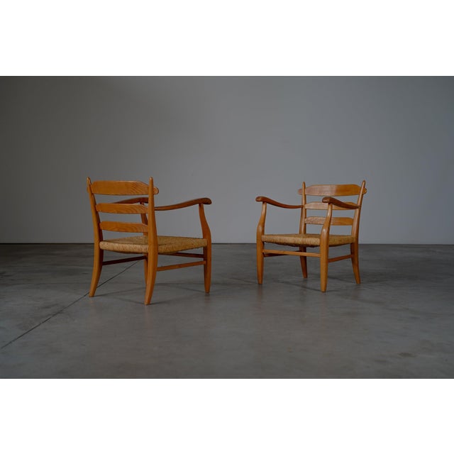 Armchair with Rush Seating, Germany, 1960s For Sale - Image 4 of 13