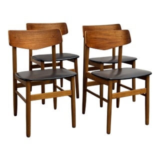 Set of 4 Danish Modern Teak Back Dining Chairs, Farstrup Mobler Circa 1960s For Sale