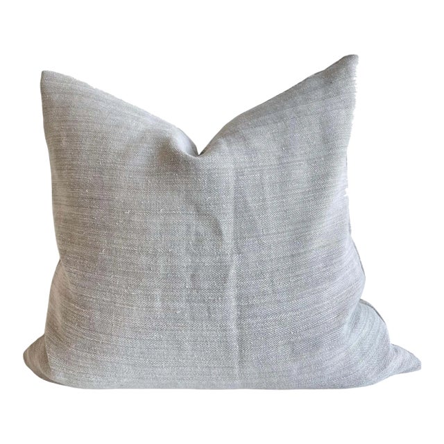 Vintage German Grain Sack Pillow With Insert For Sale