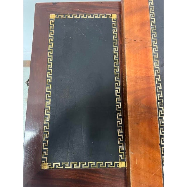 Louis XVI Style Flat Desk in Mahogany and Veneer, 19th Century For Sale - Image 13 of 15