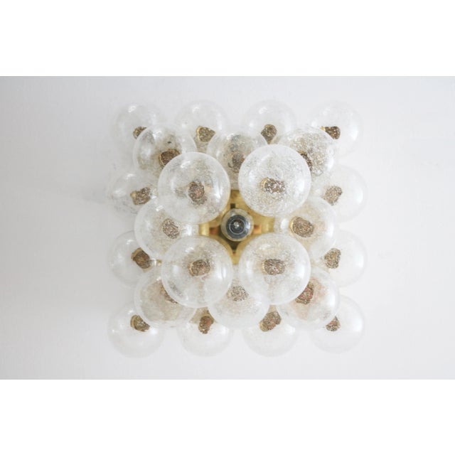 Mid-Century Modern Large Pyramid Ice Glass Ceiling Lamp from Kalmar, Austria, 1960 For Sale - Image 3 of 11