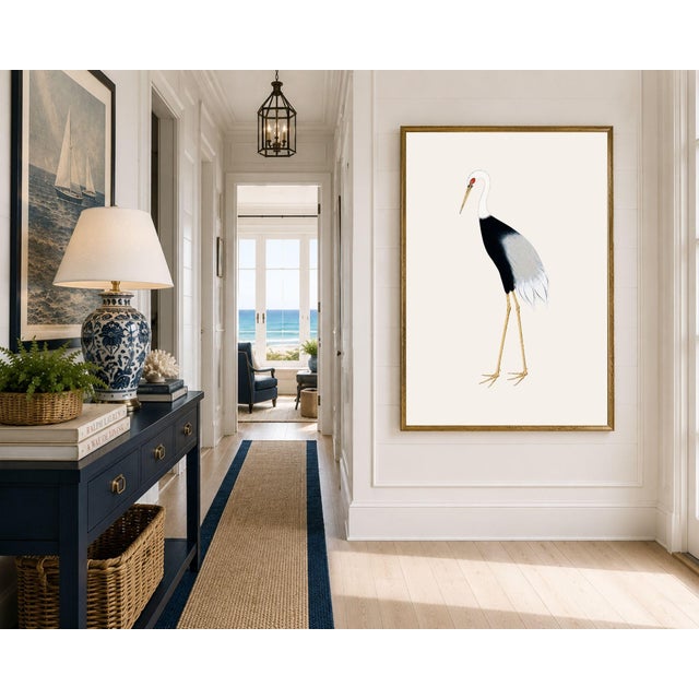 Paper Japanese Crane Study I, Original Print, 20" X 30" For Sale - Image 7 of 10