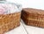 Vintage Braided Wicker Rattan Hexagonal Chair and Ottoman Set For Sale - Image 10 of 11