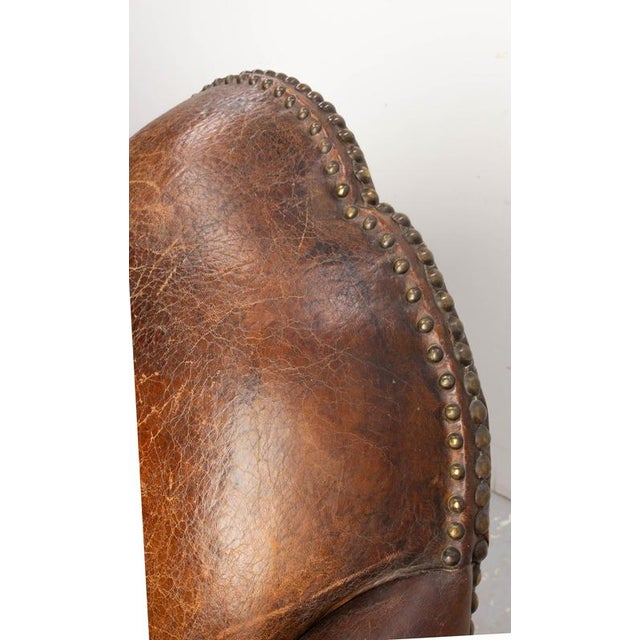 Vintage Art Deco Chair in Leather Skai and Studs, 1920 For Sale - Image 10 of 14