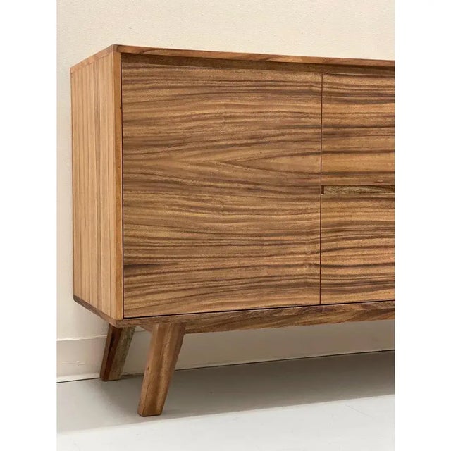 2000 - 2009 Mid Century Modern Solid Wood Credenza Mexico Import. For Sale - Image 5 of 6