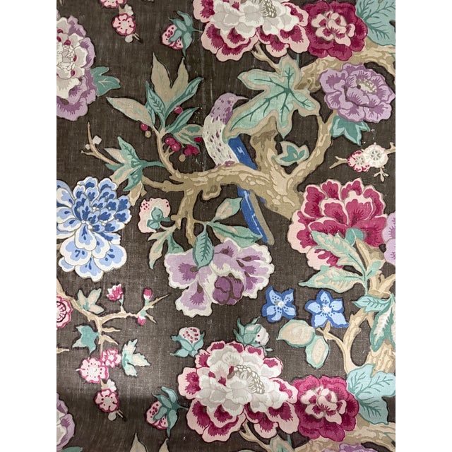 Schumacher X Mary McDonald Bermuda Blossoms in Cocoa 175870 3 5/8 Yards Fabric For Sale In Raleigh - Image 6 of 6
