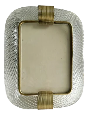 Torchon Picture Frame in Murano Glass and Brass by Simoeng