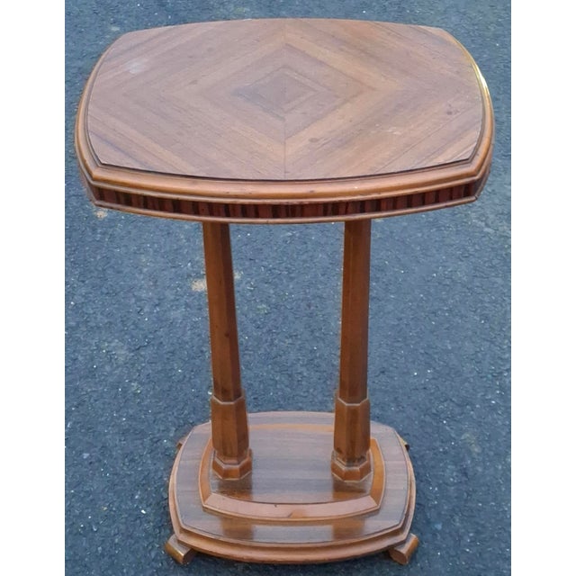 Late 20th-Century Empire Style Fruitwood Pedestal Side Table. For Sale - Image 9 of 10