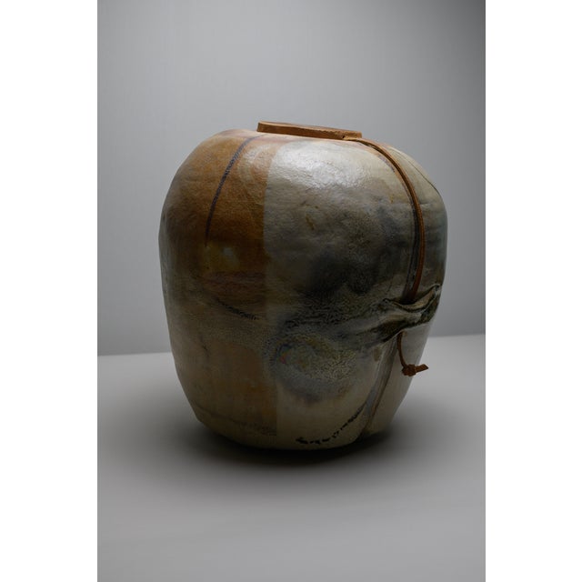 1970s Large Lidded Vessel by Sandra Johnstone, Salt-Fired Ceramic, 1970s For Sale - Image 5 of 10