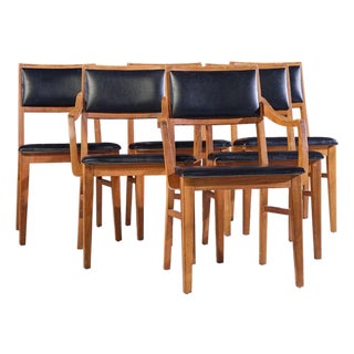 Jack Cartwright for Founders Mid Century Walnut Dining Chairs - Set of 6 For Sale