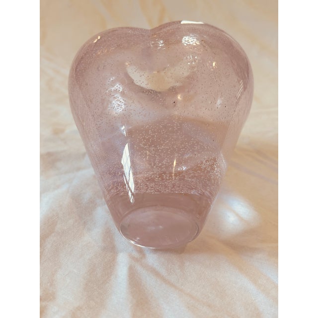 1950s 1950s Murano Art Glass Pink Heart Vase For Sale - Image 5 of 5