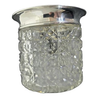 Antique Sterling Silver & Cut Glass Dressing Table Jar, 1918 For Sale