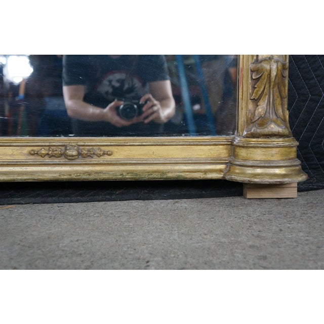 Monumental Antique Renaissance Revival Neo-Grec Giltwood Carved Pier Mirror 88" For Sale - Image 6 of 18