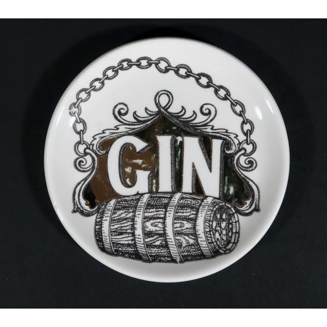 Piero Fornasetti Ceramic Wine & Liquor Coasters, Vini E Liquori Pattern For Sale - Image 11 of 11