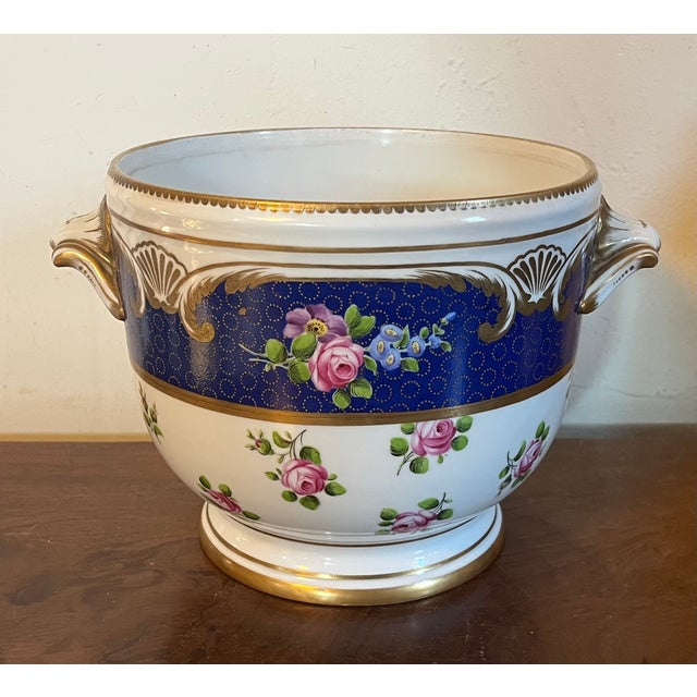 Manufacture de Sevres Antique 18th Century French Louis XV Sevres Porcelain Cachepot or Bottle Cooler For Sale - Image 4 of 13