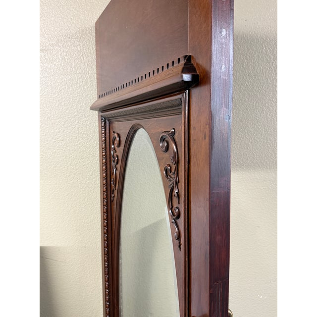 Ornately Carved Wood Door With Beveled Oval Glass For Sale - Image 11 of 16