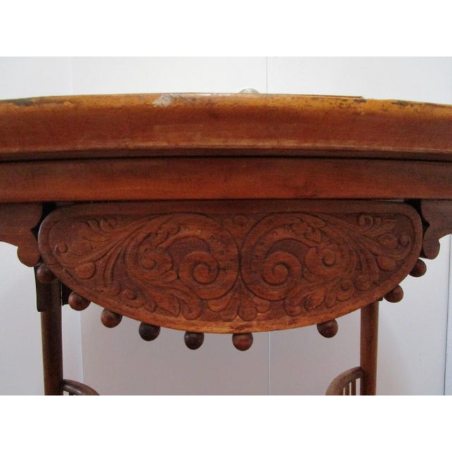 Traditional Antique Aesthetic Movement Tiger Maple Occasional Table English, 19th Century For Sale - Image 3 of 5