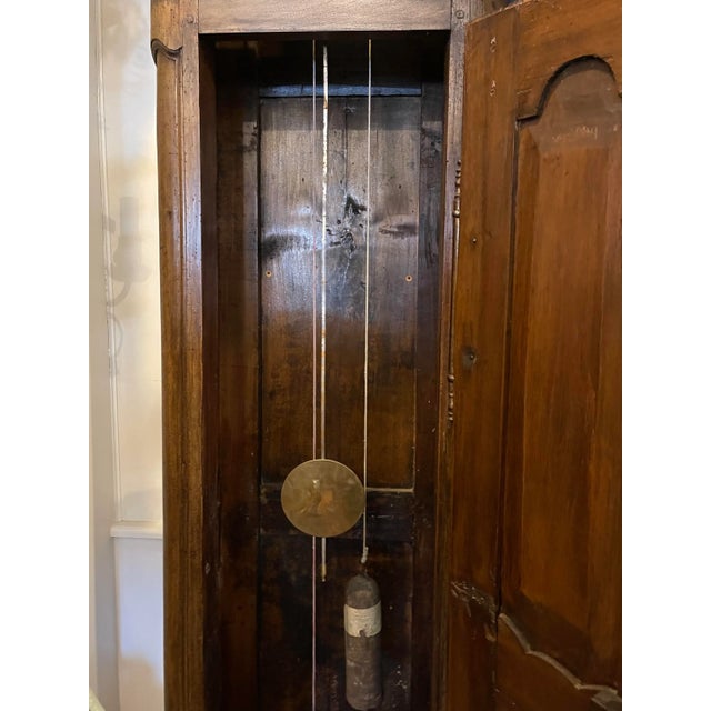 Antique 18th C French Provincial Walnut Tall Case Clock by J Cermann Chatillon Sur Seine For Sale - Image 11 of 12