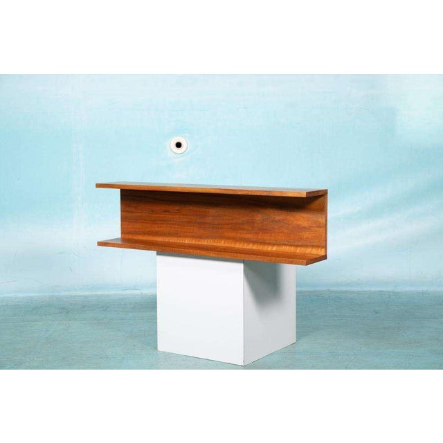 Wood Minimalist Walnut Wall Console For Sale - Image 7 of 18