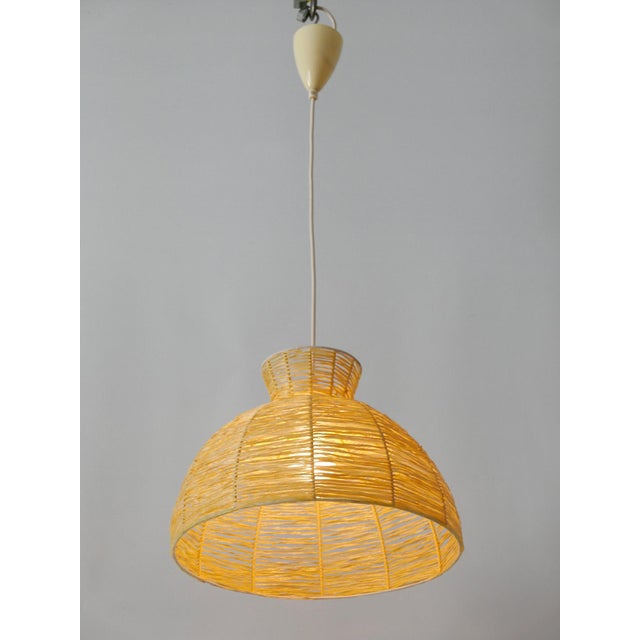Mid-Century Modern Raffia Bast Pendant Lamp or Hanging Light, Germany, 1970s For Sale - Image 11 of 18
