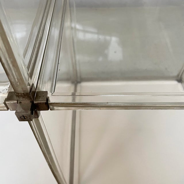Space Age Italian Bookcase with Lamp in Acrylic Glass and Metal, 1970s For Sale - Image 12 of 17