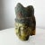 1970s Salvaged Stone Golden Buddha Head Sculpture Ornately Carved Crown For Sale - Image 5 of 13