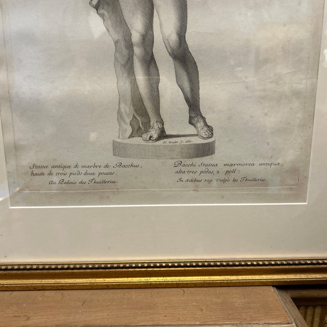 Chrome Pair of Antique French Engravings of Nude Men. For Sale - Image 8 of 8