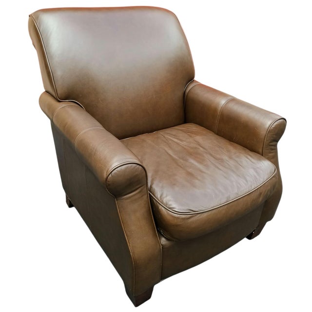 Some Pieces of Furniture Fill a Room. A Thomasville Leather Club Chair Defines It. For Sale In Raleigh - Image 6 of 7
