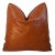 2020s Orange Brazilian Tanned Leather Feather/Down Pillow For Sale - Image 5 of 9