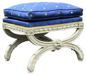 Country House Stool in Carved Frame