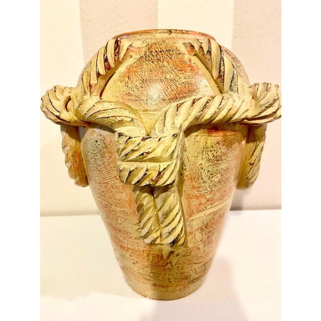 Antique/Vintage Southwestern Terracotta Pottery Vase With Sculpted Rope Design For Sale - Image 10 of 11