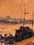 Manfredi, Boats on the Seine, 20th Century, Oil Painting on Panel For Sale - Image 5 of 6