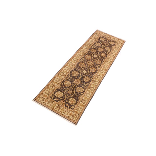 Rustic Ziegler Gray/Ivory Wool Runner Rug- 3'1'' X 9'3'' For Sale - Image 3 of 10