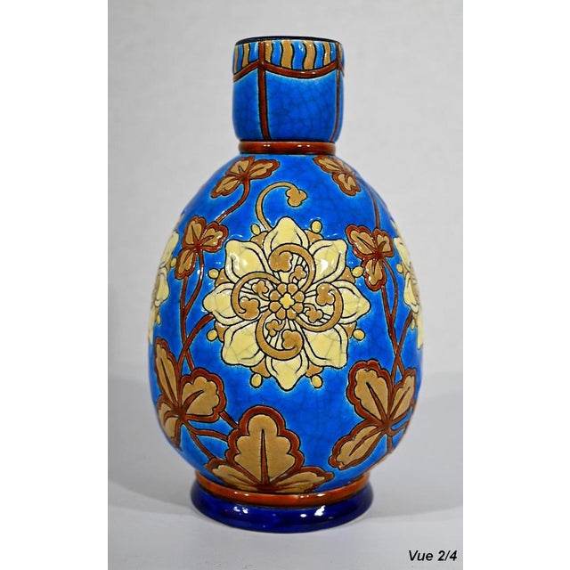 Small Early 20th Century Vase With Flower Decorations in Longwy Enamels For Sale - Image 11 of 18