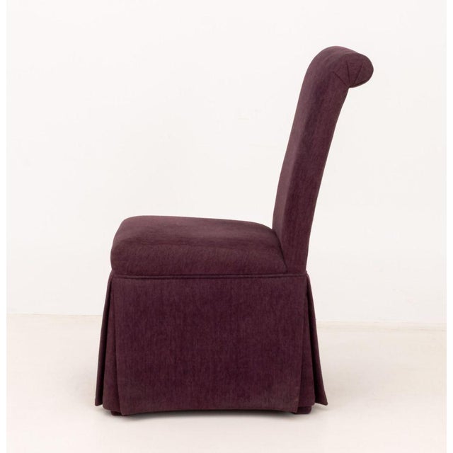Wood Contemporary Purple Upholstered Slipper Chair For Sale - Image 7 of 9